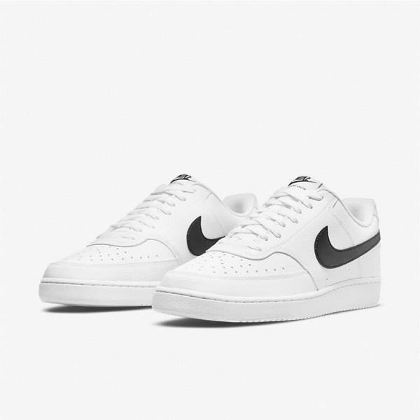 Men's Nike Court Vision Low Next Nature Sneakers White / Black | NK712QWT