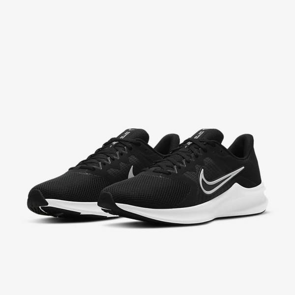 Men's Nike Downshifter 11 Road Running Shoes Black / Dark Grey / White | NK025PUE