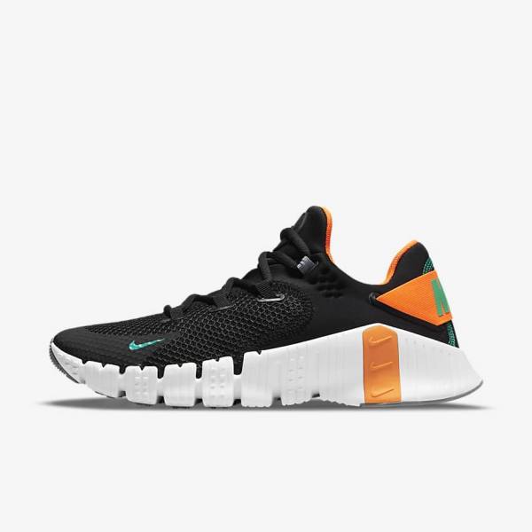 Men\'s Nike Free Metcon 4 Training Shoes Black / Orange / White / Turquoise | NK075CWB