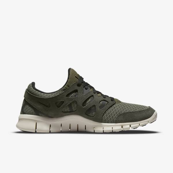 Men's Nike Free Run 2 Sneakers Olive / Black | NK471PFI