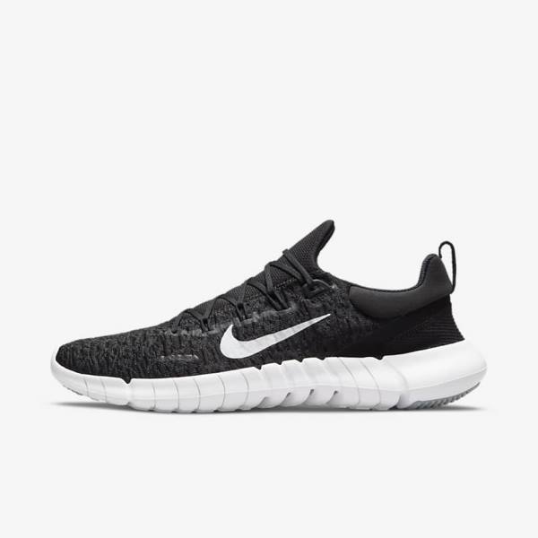 Men\'s Nike Free Run 5.0 Road Running Shoes Black | NK732YFU