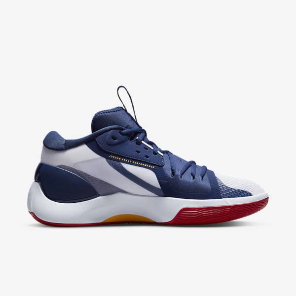 Men's Nike Jordan Zoom Separate Basketball Shoes Navy / White / Red / Gold | NK762CQN