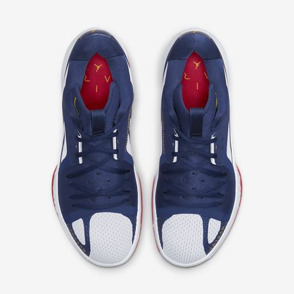 Men's Nike Jordan Zoom Separate Basketball Shoes Navy / White / Red / Gold | NK762CQN