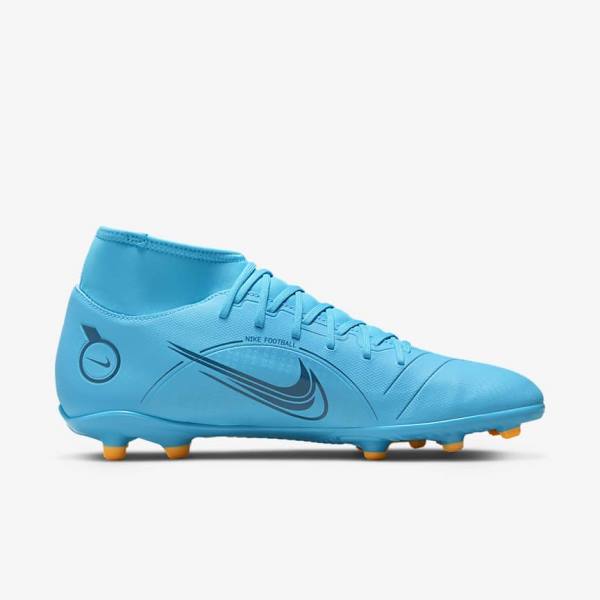 Men's Nike Mercurial Superfly 8 Club MG Multi-Grounds Football Shoes Blue / Orange | NK697WYV