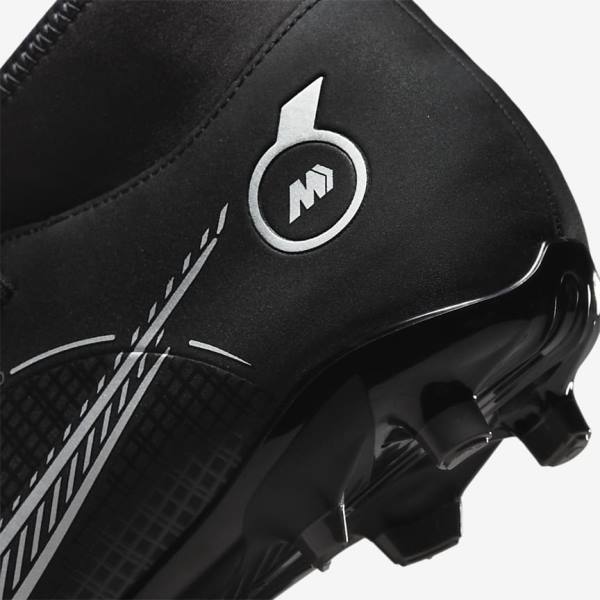 Men's Nike Mercurial Superfly 8 Club MG Multi-Grounds Football Shoes Black / Grey / Metal Silver | NK728UWE