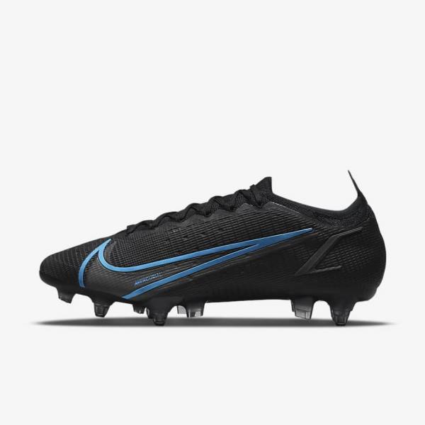 Men\'s Nike Mercurial Vapor 14 Elite SG-Pro AC Soft-Ground Football Shoes Black / Grey | NK861TFJ