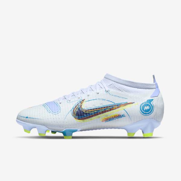 Men\'s Nike Mercurial Vapor 14 Pro FG Firm-Ground Football Shoes Grey / Light Blue / Blue | NK376CSN