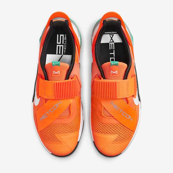 Men's Nike Metcon 7 FlyEase Training Shoes Orange / Dark Grey / Turquoise / White | NK582LMY