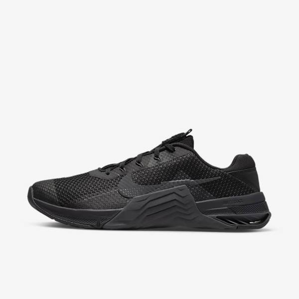 Men\'s Nike Metcon 7 Training Shoes Black / Dark Grey | NK463BOI