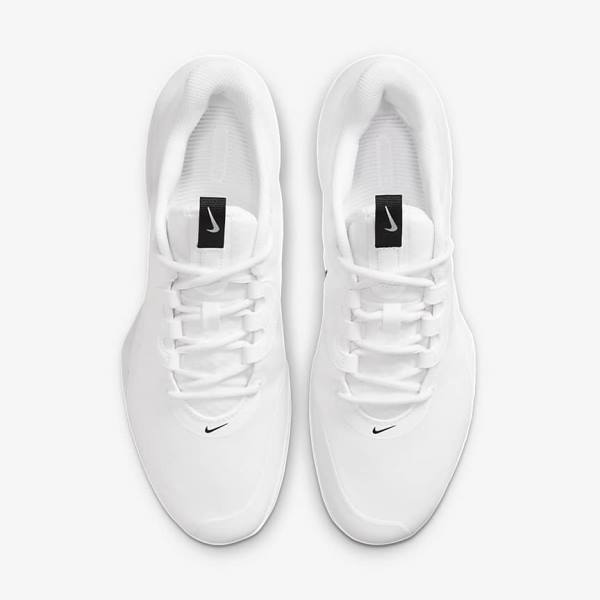 Men's Nike NikeCourt Air Max Volley Hard Court Tennis Shoes White / Black | NK358PLM