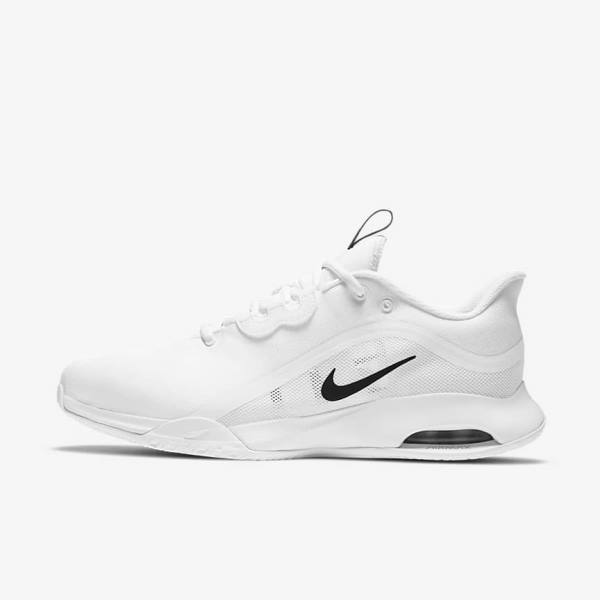 Men\'s Nike NikeCourt Air Max Volley Hard Court Tennis Shoes White / Black | NK358PLM