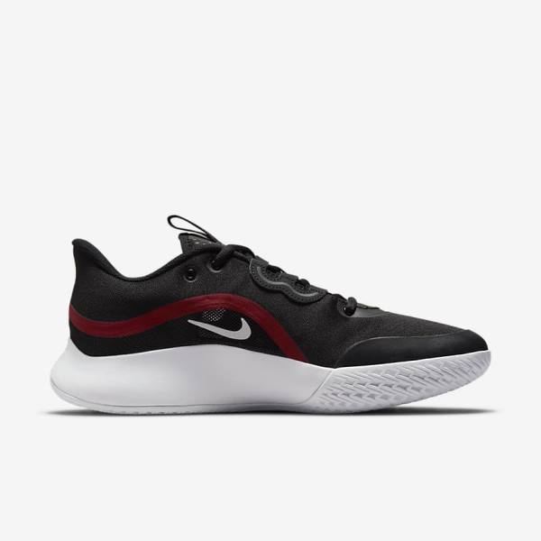 Men's Nike NikeCourt Air Max Volley Hard Court Tennis Shoes Black / Red / White | NK689JBS