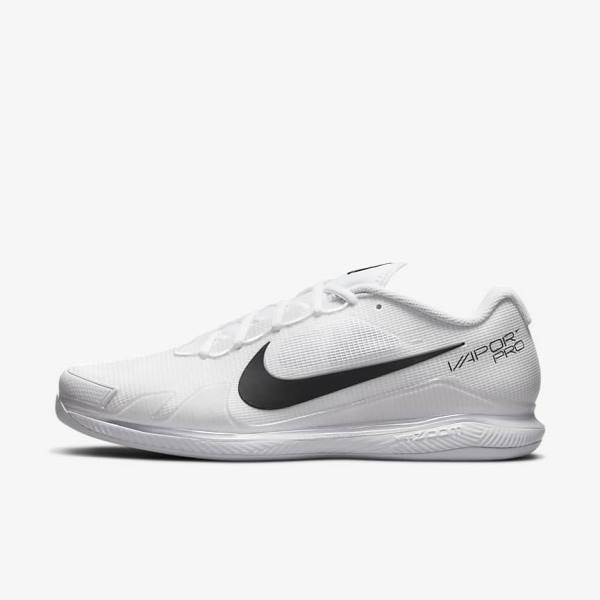 Men\'s Nike NikeCourt Air Zoom Vapor Pro Carpet Tennis Shoes White / Black | NK561BOX