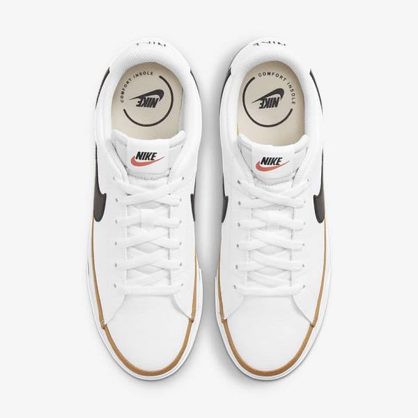 Men's Nike NikeCourt Legacy Sneakers White / Light Brown / Black | NK520ZJT