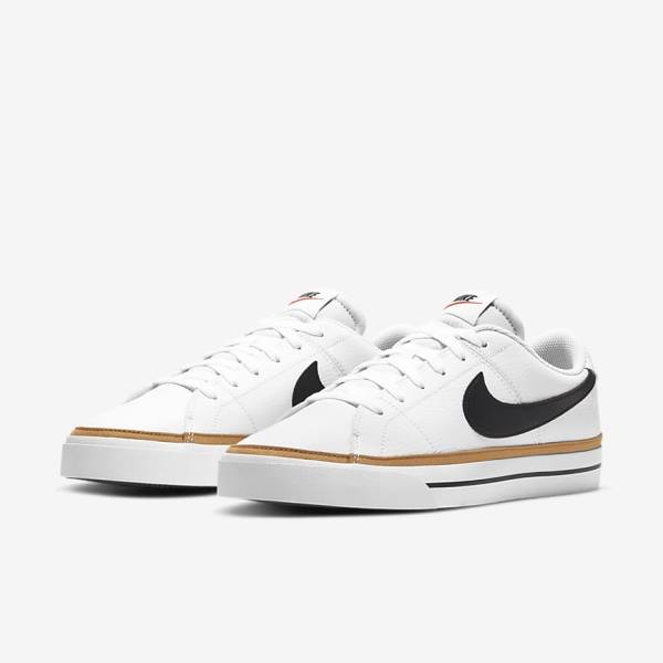 Men's Nike NikeCourt Legacy Sneakers White / Light Brown / Black | NK520ZJT