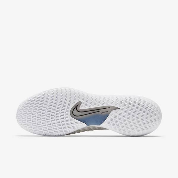 Men's Nike NikeCourt React Vapor NXT Hard-Court Tennis Shoes White / Grey / Black | NK489NTW