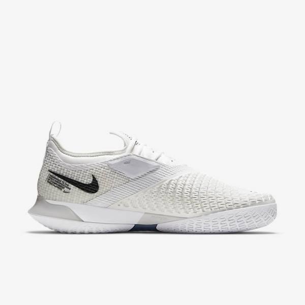 Men's Nike NikeCourt React Vapor NXT Hard-Court Tennis Shoes White / Grey / Black | NK489NTW