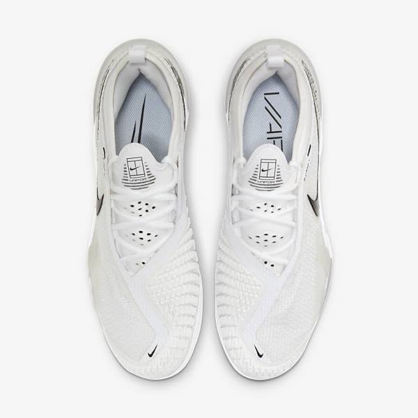 Men's Nike NikeCourt React Vapor NXT Hard-Court Tennis Shoes White / Grey / Black | NK489NTW