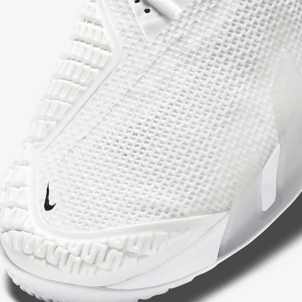 Men's Nike NikeCourt React Vapor NXT Hard-Court Tennis Shoes White / Grey / Black | NK489NTW