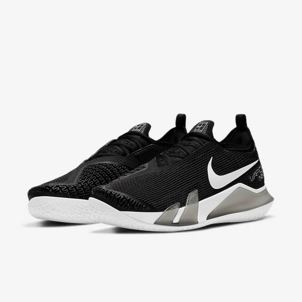 Men's Nike NikeCourt React Vapor NXT Hard-Court Tennis Shoes Black / White | NK643LSH