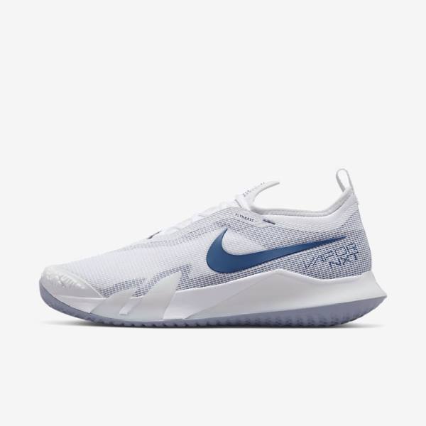 Men\'s Nike NikeCourt React Vapor NXT Hard-Court Tennis Shoes White / Navy | NK920YQT