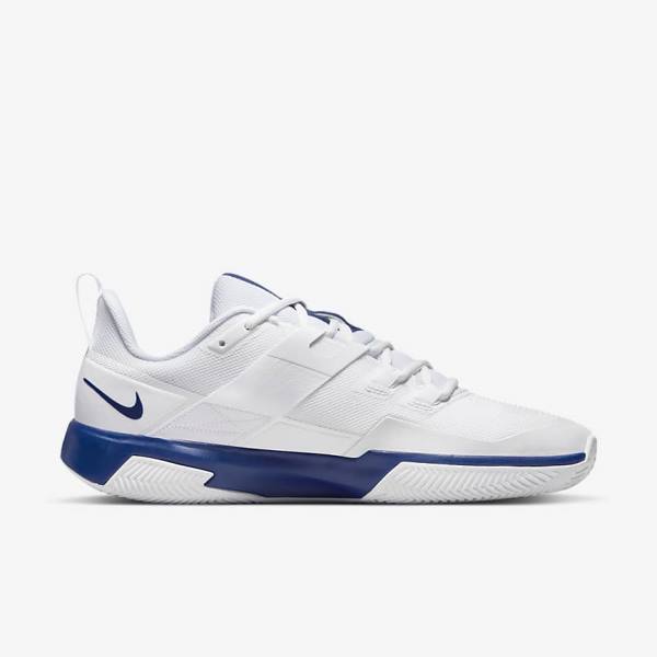 Men's Nike NikeCourt Vapor Lite Clay Court Tennis Shoes White / Royal Blue | NK901QBA