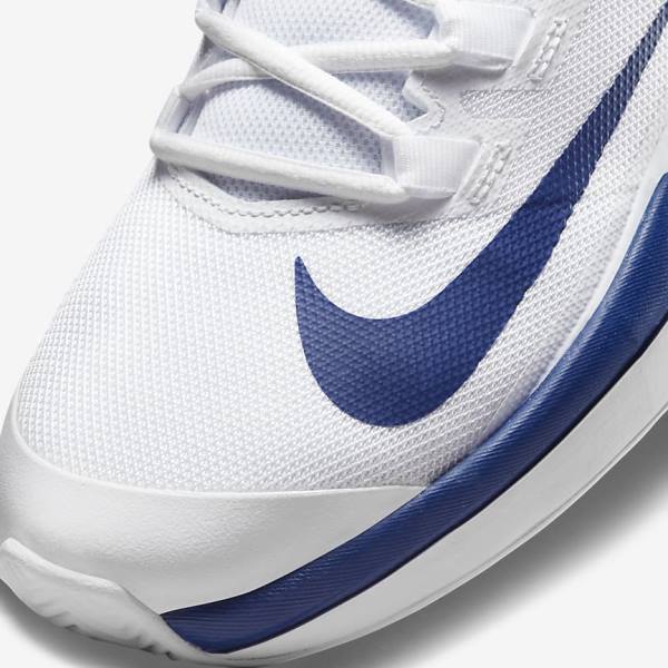 Men's Nike NikeCourt Vapor Lite Clay Court Tennis Shoes White / Royal Blue | NK901QBA