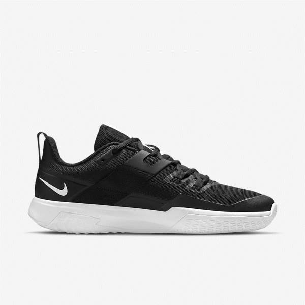 Men's Nike NikeCourt Vapor Lite Hard Court Tennis Shoes Black / White | NK354YFN