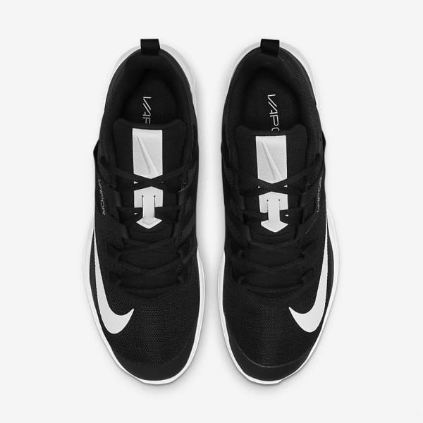 Men's Nike NikeCourt Vapor Lite Hard Court Tennis Shoes Black / White | NK354YFN