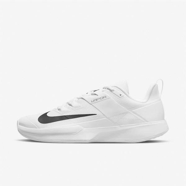 Men\'s Nike NikeCourt Vapor Lite Hard Court Tennis Shoes White / Black | NK586RAG