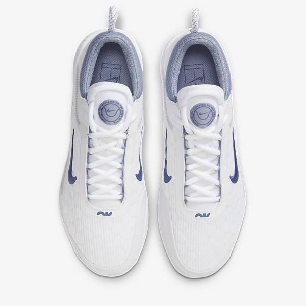 Men's Nike NikeCourt Zoom NXT Hard Court Tennis Shoes White / Grey / Navy | NK307LIG