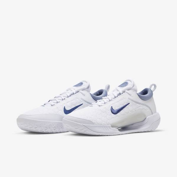 Men's Nike NikeCourt Zoom NXT Hard Court Tennis Shoes White / Grey / Navy | NK307LIG