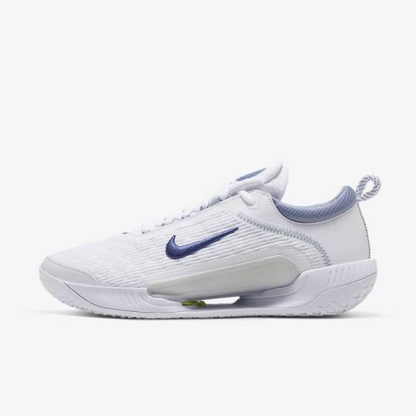 Men\'s Nike NikeCourt Zoom NXT Hard Court Tennis Shoes White / Grey / Navy | NK307LIG