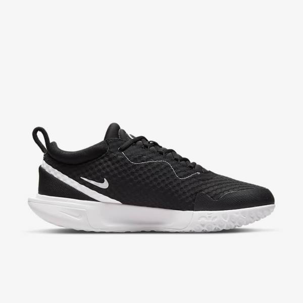 Men's Nike NikeCourt Zoom Pro Hard Court Tennis Shoes Black / White | NK473OUV