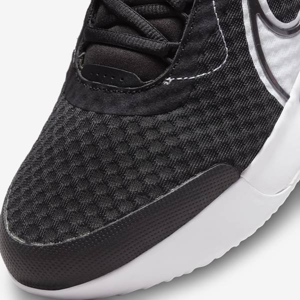 Men's Nike NikeCourt Zoom Pro Hard Court Tennis Shoes Black / White | NK473OUV