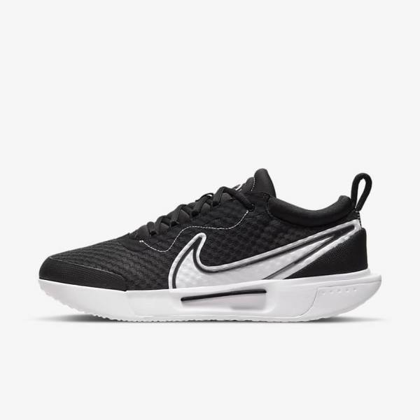 Men\'s Nike NikeCourt Zoom Pro Hard Court Tennis Shoes Black / White | NK473OUV