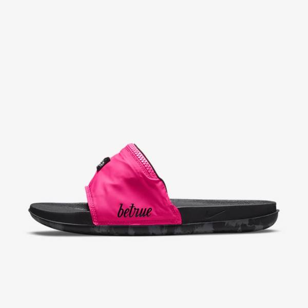 Men\'s Nike OffCourt Be True Slides Pink | NK802PAJ