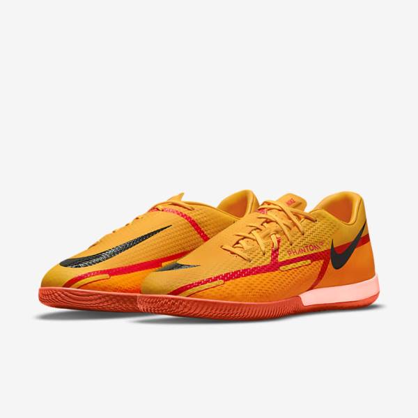 Men's Nike Phantom GT2 Academy IC Indoor-Court Football Shoes Orange / Light Red / Black | NK209RSU