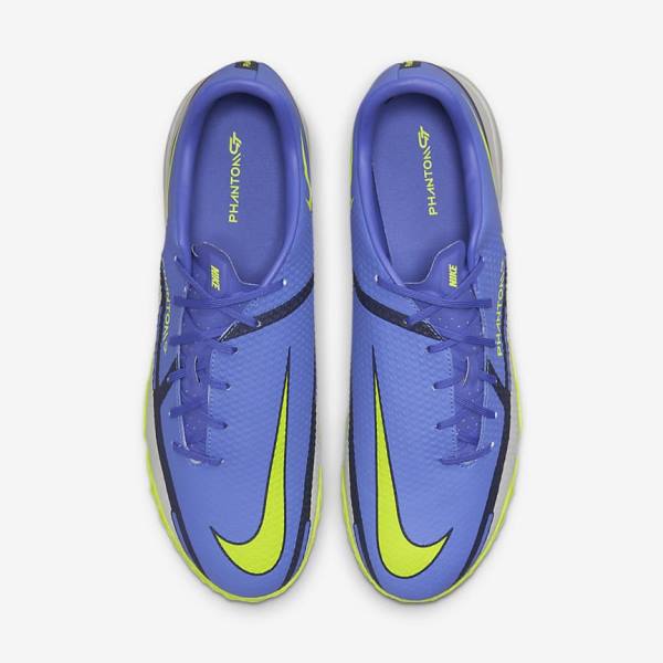 Men's Nike Phantom GT2 Academy TF Turf Football Shoes Blue / Grey | NK624YDO