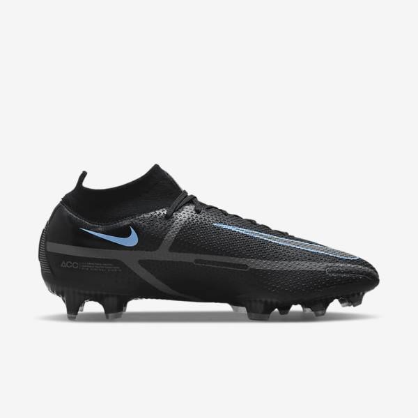 Men's Nike Phantom GT2 Dynamic Fit Elite FG Firm-Ground Football Shoes Black / Grey | NK720PZT