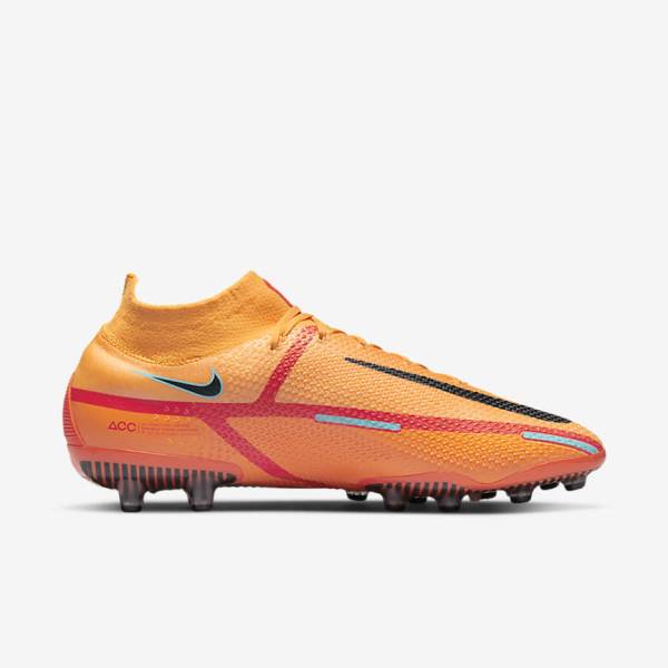 Men's Nike Phantom GT2 Dynamic Fit Elite AG-Pro Artificial-Grass Football Shoes Orange / Light Red / Black | NK816KDQ