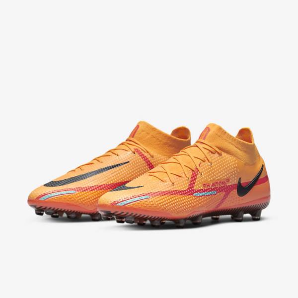 Men's Nike Phantom GT2 Dynamic Fit Elite AG-Pro Artificial-Grass Football Shoes Orange / Light Red / Black | NK816KDQ