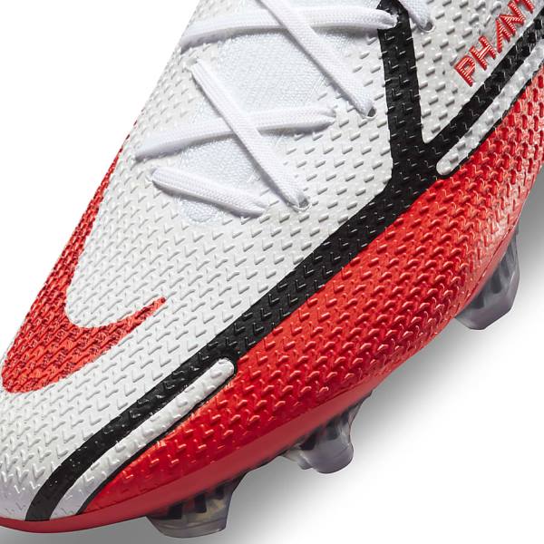 Men's Nike Phantom GT2 Elite FG Firm-Ground Football Shoes White / Black / Light Red | NK734UDF