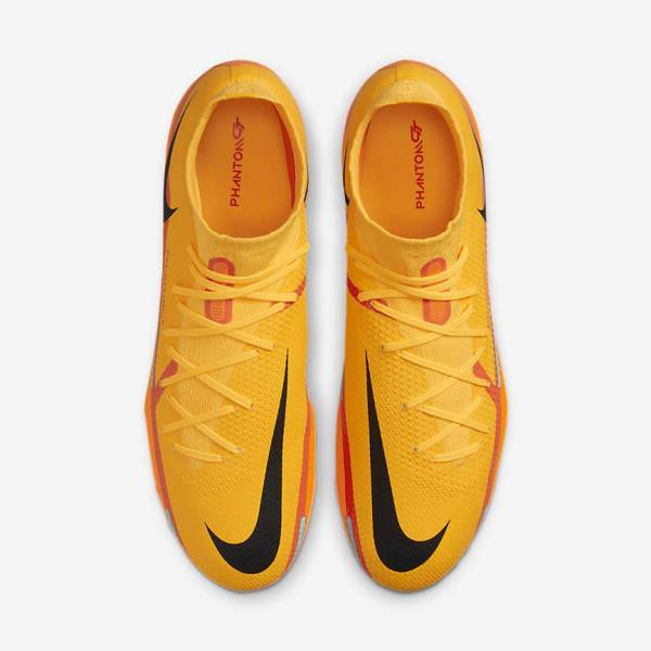 Men's Nike Phantom GT2 Pro Dynamic Fit FG Firm-Ground Football Shoes Orange / Light Red / Black | NK726XUN