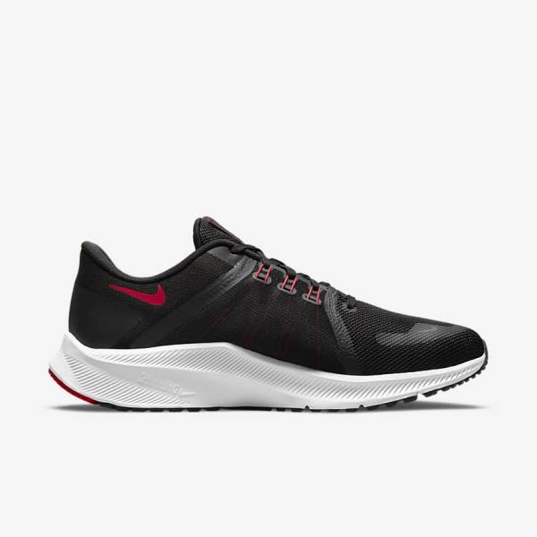 Men's Nike Quest 4 Road Running Shoes Black / White / Dark Grey / Red | NK309SJY