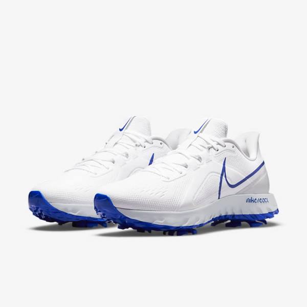 Men's Nike React Infinity Pro Golf Shoes White / Platinum / Blue | NK308NRH