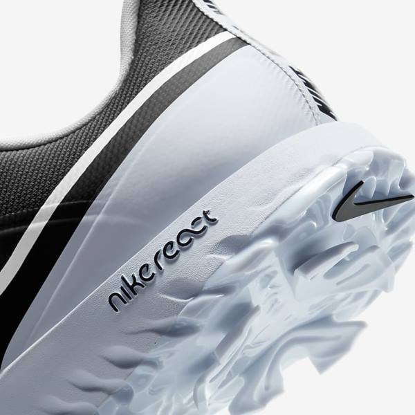 Men's Nike React Infinity Pro Golf Shoes Black / Metal Platinum / White | NK827CDV