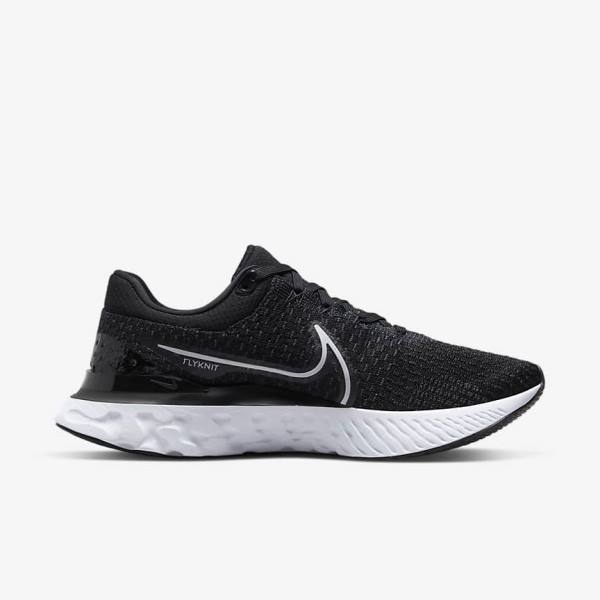 Men's Nike React Infinity Run Flyknit 3 Road Running Shoes Black / White | NK056HVL