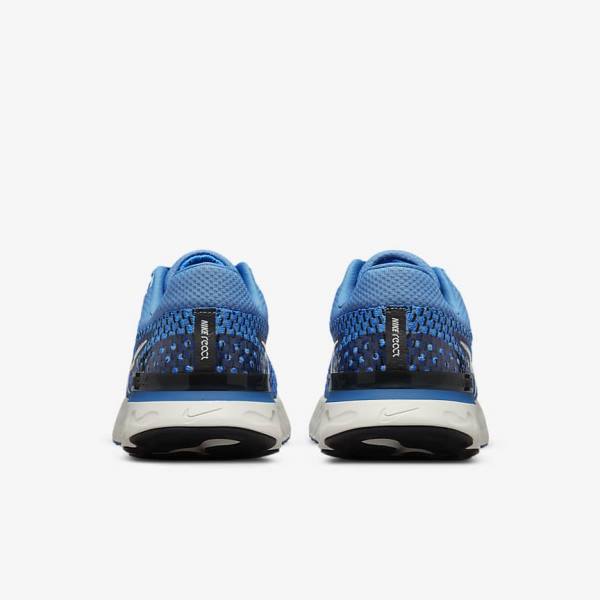 Men's Nike React Infinity Run Flyknit 3 Road Running Shoes Blue / Black | NK103YXC