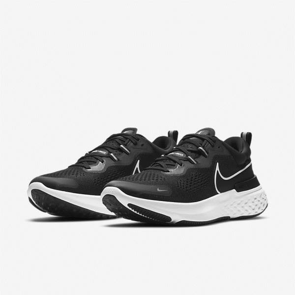 Men's Nike React Miler 2 Road Running Shoes Black / Grey / White | NK207MSG